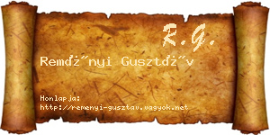 Reményi Gusztáv névjegykártya