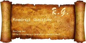 Reményi Gusztáv névjegykártya